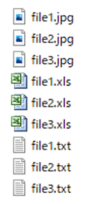 「folder1」にいくつかのファイルが入っています。